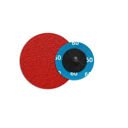 CONTINENTAL ABRASIVES 3" 60 Grit Ceramic Cloth Reinforced Quick Change Style Disc Q-C3060